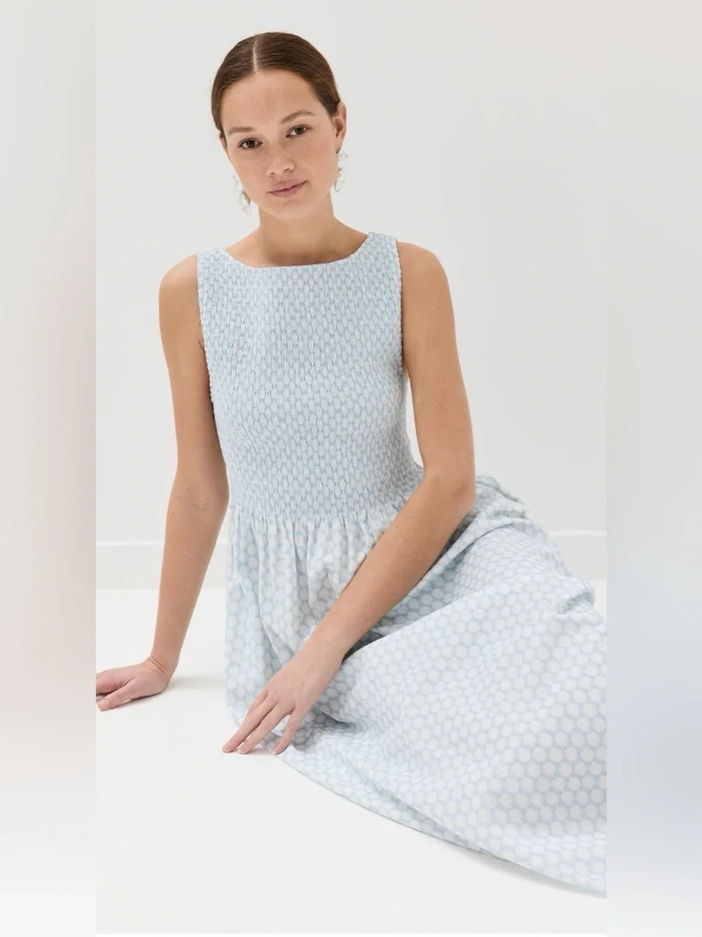 Hill House The Cosima Nap Dress Baroque Shells in Blue Size Small - Picture 9 of 10